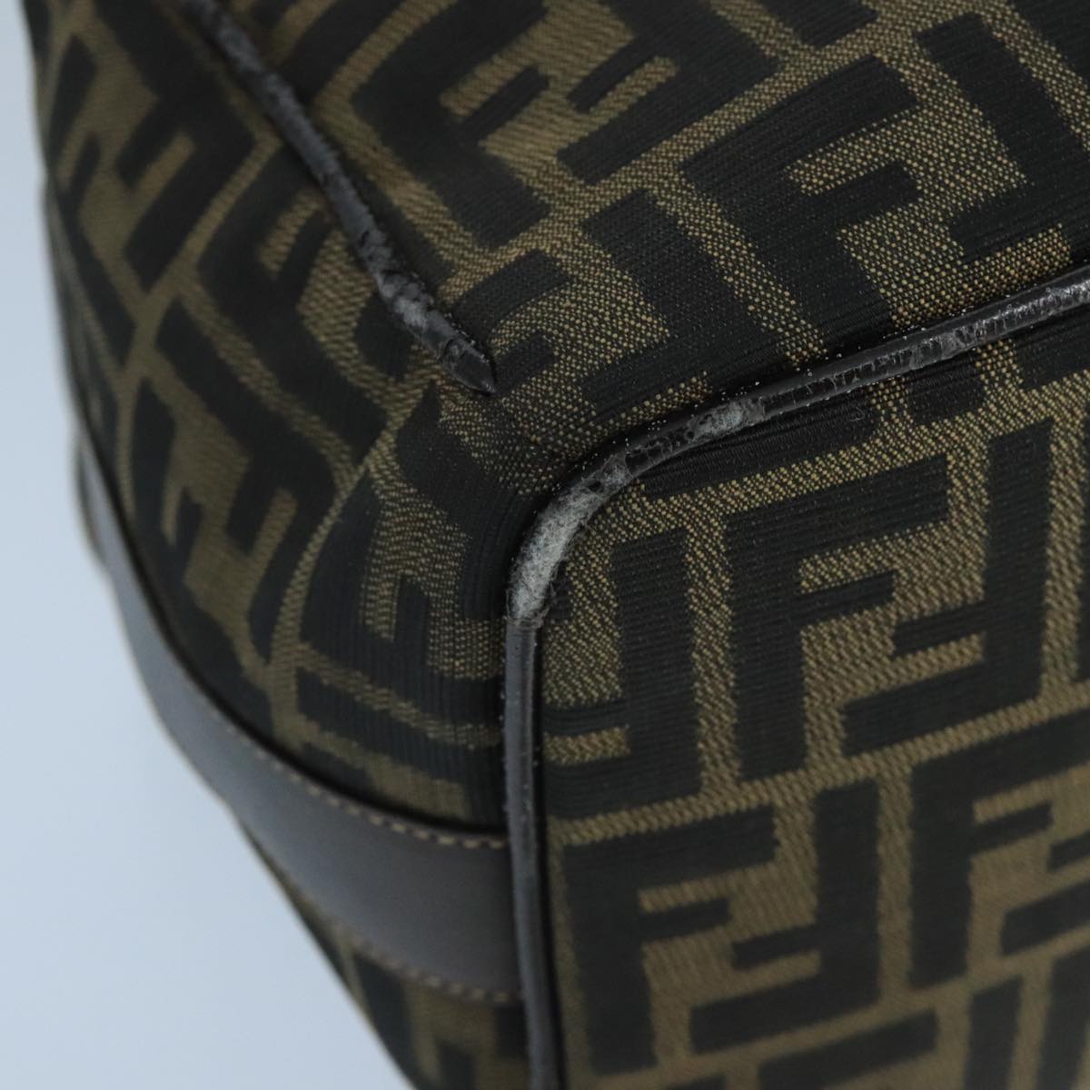 FENDI Zucca Canvas Vanity Pouch Brown Black 106349