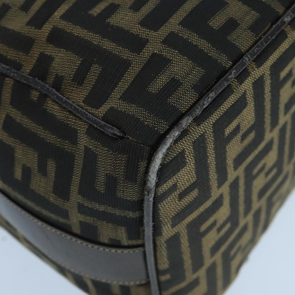 FENDI Zucca Canvas Vanity Pouch Brown Black 106349