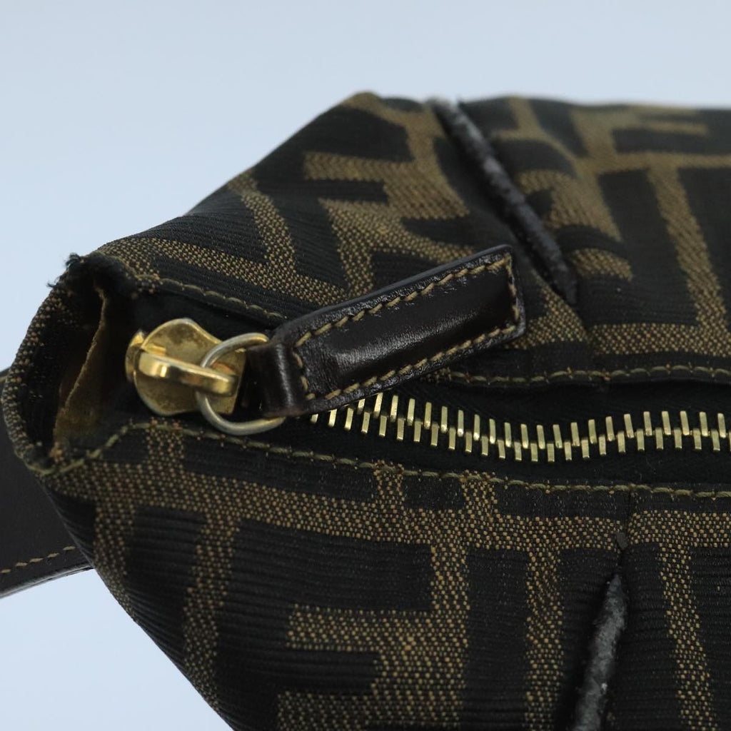 FENDI Zucca Canvas Vanity Pouch Brown Black 106349