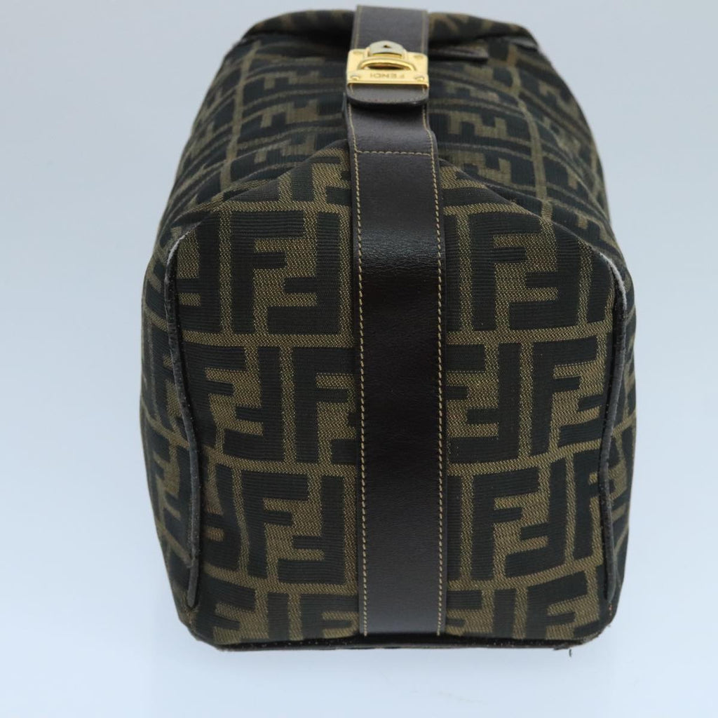 FENDI Zucca Canvas Vanity Pouch Brown Black 106349