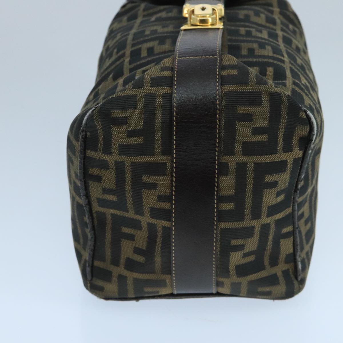 FENDI Zucca Canvas Vanity Pouch Brown Black 106349