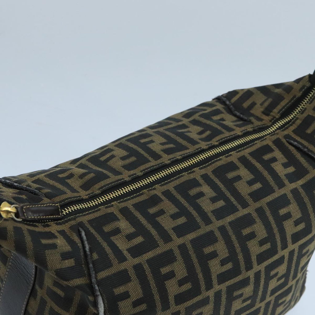 FENDI Zucca Canvas Vanity Pouch Brown Black 106349