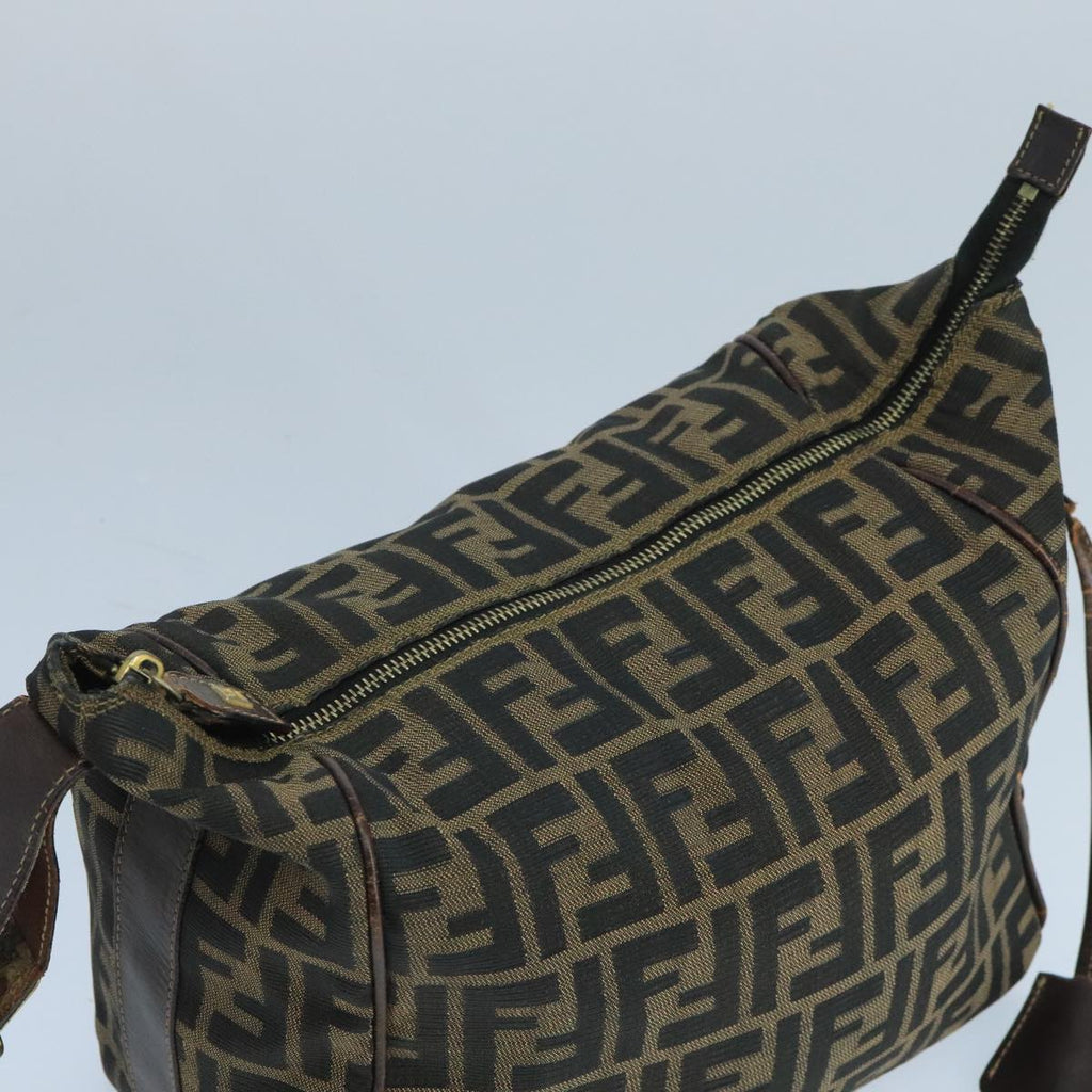 FENDI Zucca Canvas Vanity Pouch Brown Black 106382