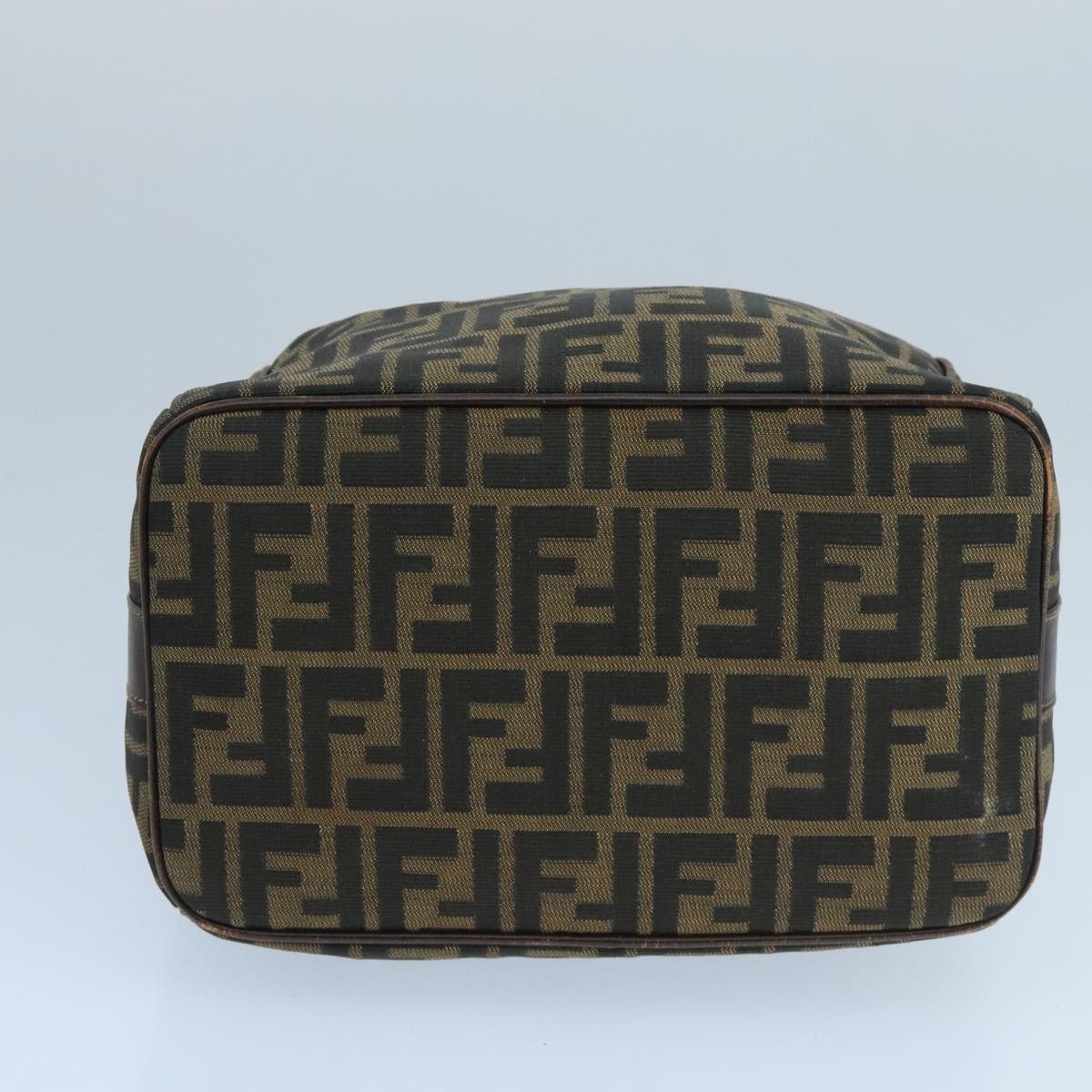 FENDI Zucca Canvas Vanity Pouch Brown Black 106382