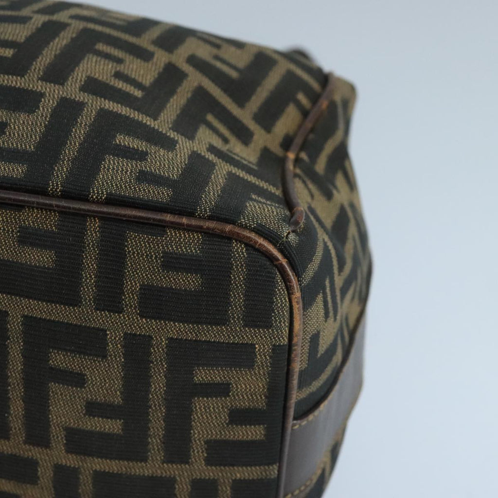 FENDI Zucca Canvas Vanity Pouch Brown Black 106382