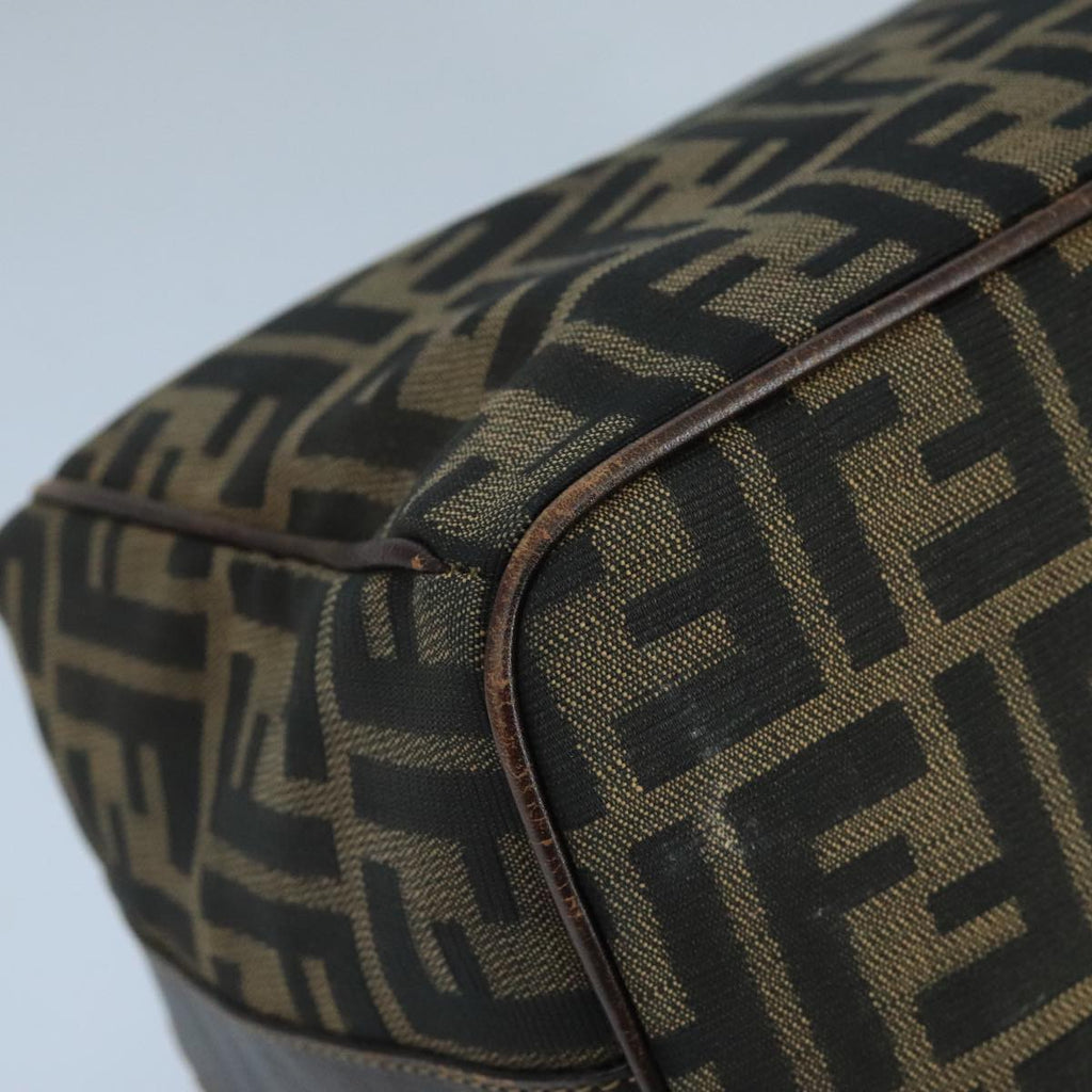 FENDI Zucca Canvas Vanity Pouch Brown Black 106382