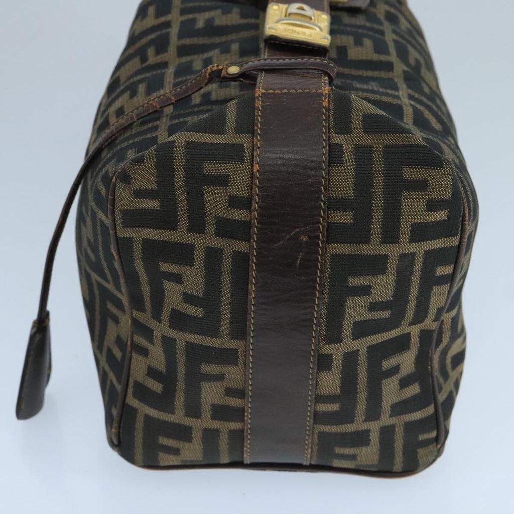 FENDI Zucca Canvas Vanity Pouch Brown Black 106382
