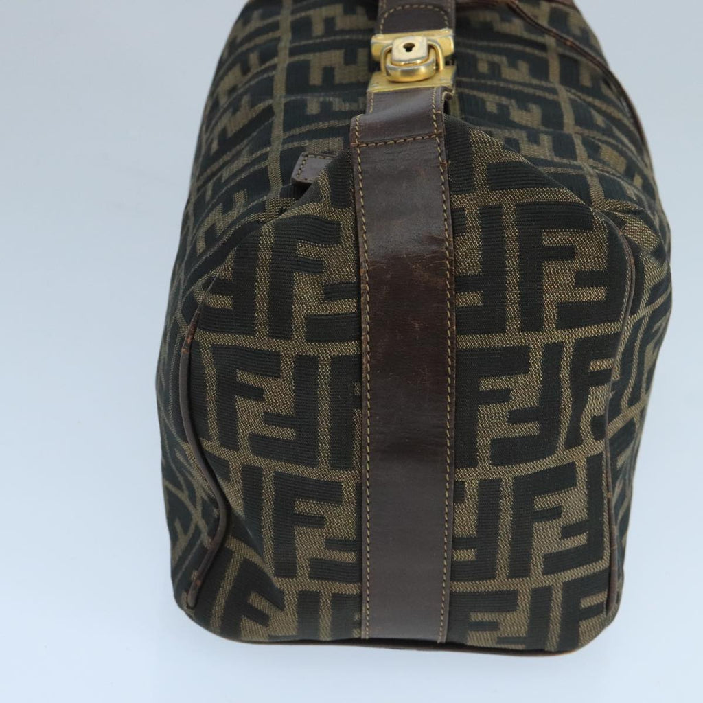 FENDI Zucca Canvas Vanity Pouch Brown Black 106382