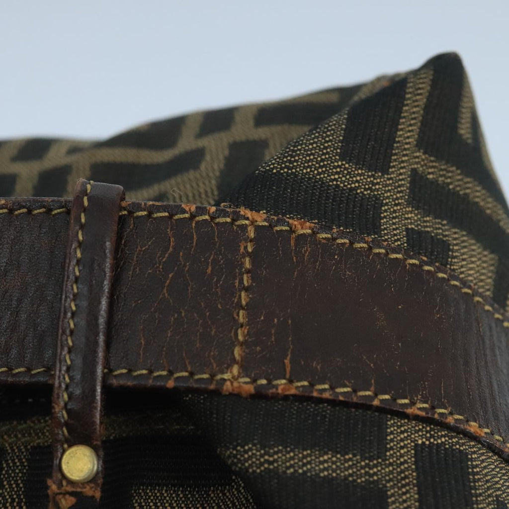 FENDI Zucca Canvas Vanity Pouch Brown Black 106382