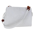 CHANEL Matelasse Shoulder Bag Leather White CC 106385