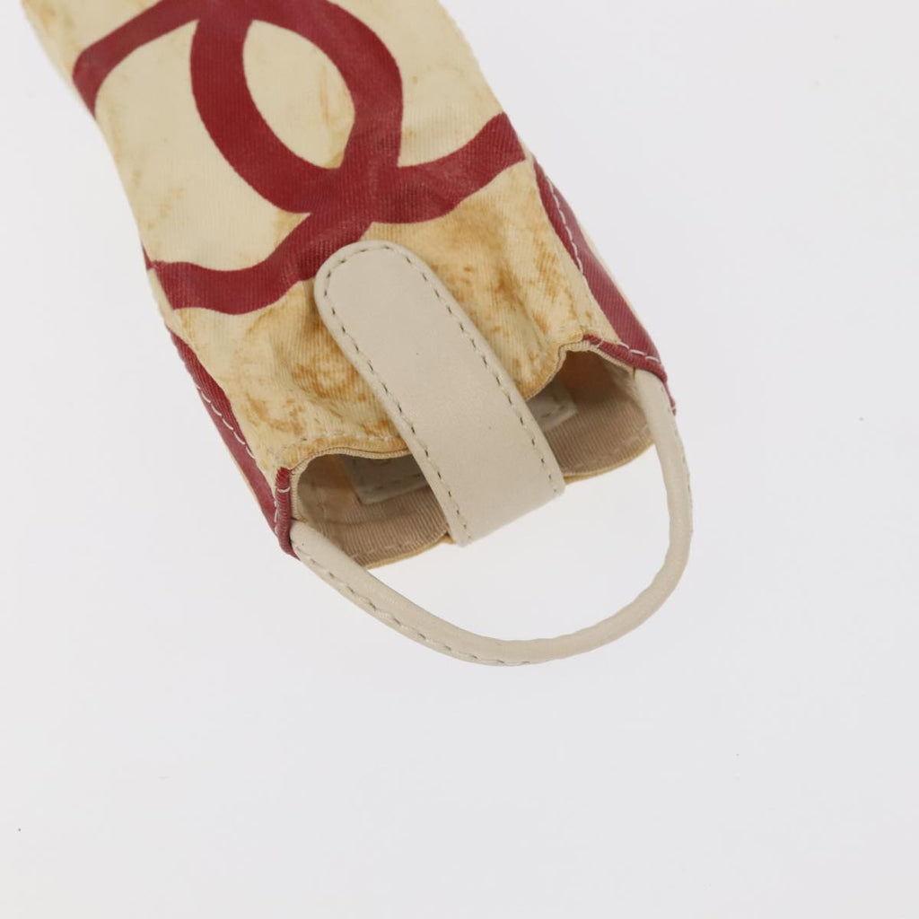 CHANEL Chain Tote Bag Raffia White CC 106387