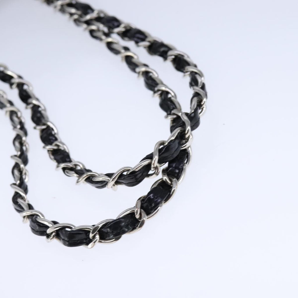 CHANEL Chain Shoulder Bag Patent leather Black CC 106395