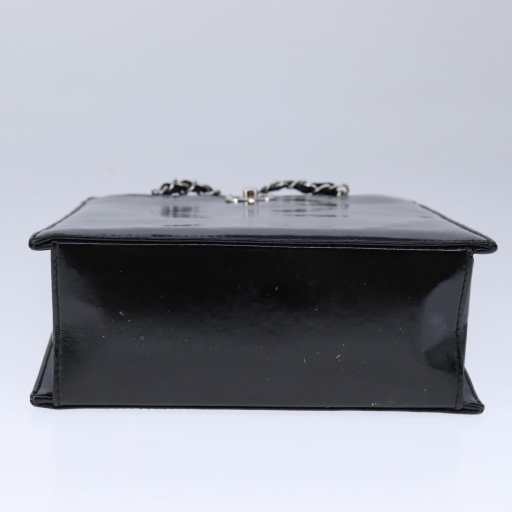 CHANEL Chain Shoulder Bag Patent leather Black CC 106395