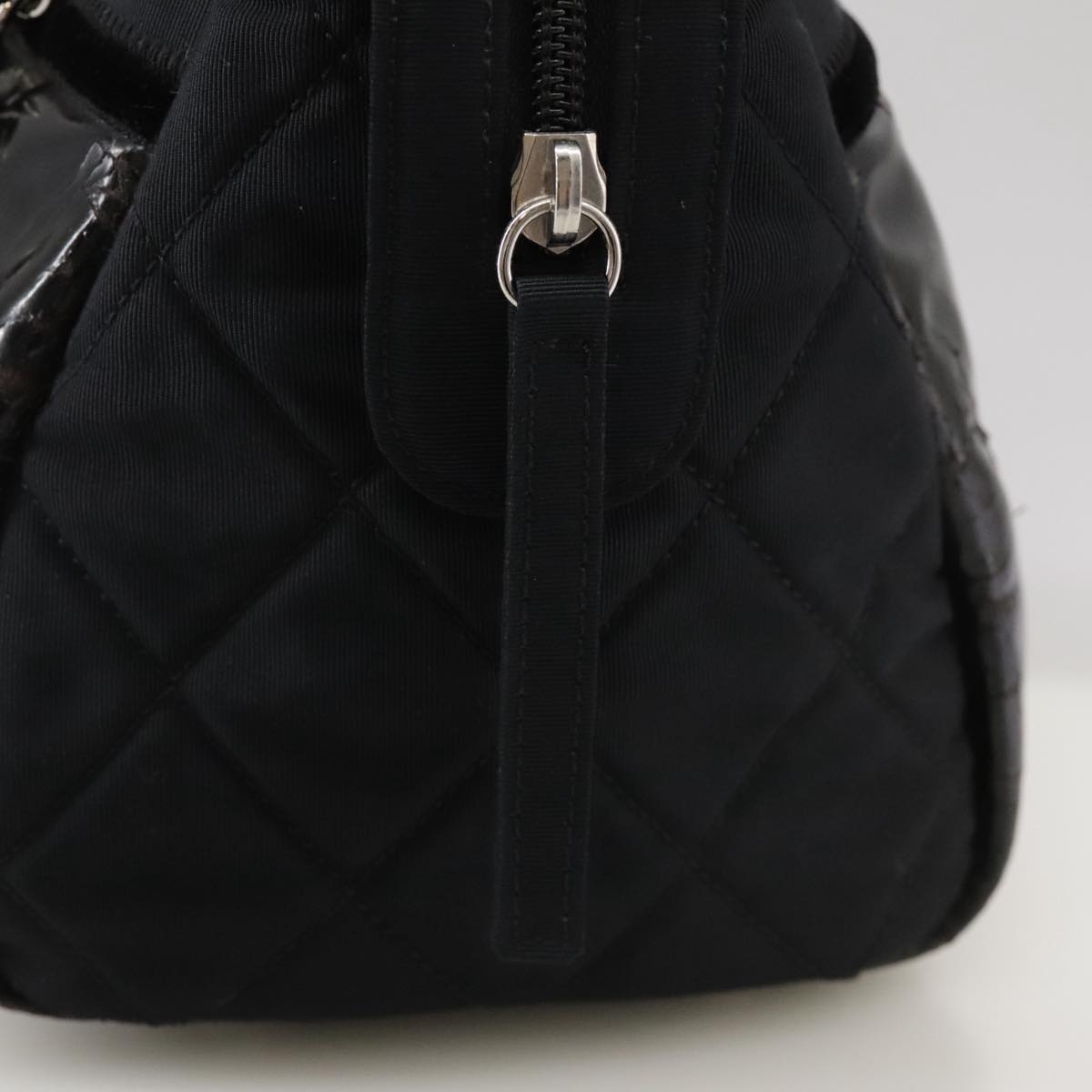 CHANEL Chain Shoulder Bag Enamel Black CC 106403