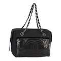 CHANEL Chain Shoulder Bag Enamel Black CC 106403