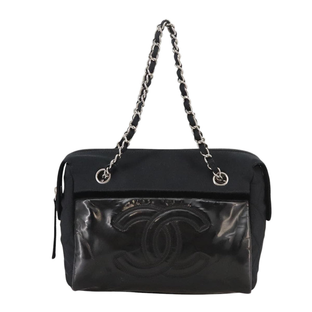 CHANEL Chain Shoulder Bag Enamel Black CC 106403