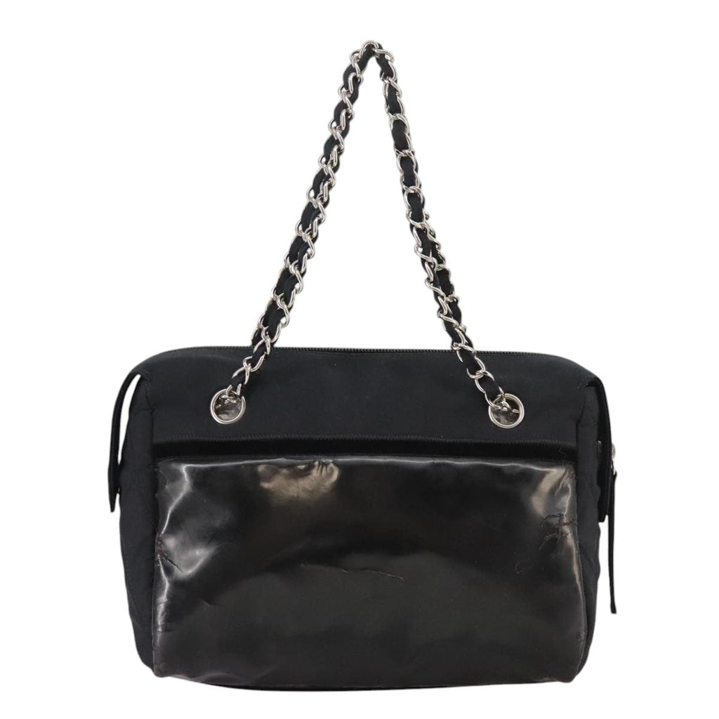 CHANEL Chain Shoulder Bag Enamel Black CC 106403