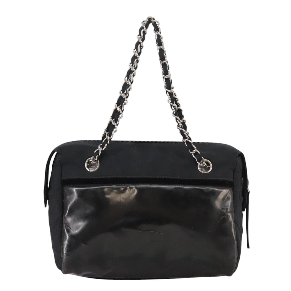 CHANEL Chain Shoulder Bag Enamel Black CC 106403