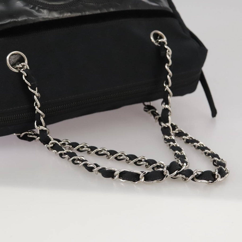 CHANEL Chain Shoulder Bag Enamel Black CC 106403