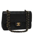 CHANEL Matelasse 23 Double Flap Double Chain Bag Lamb Skin Black CC 106415