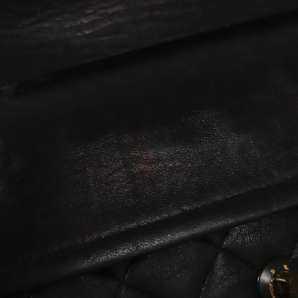 CHANEL Matelasse 23 Double Flap Double Chain Bag Lamb Skin Black CC 106415