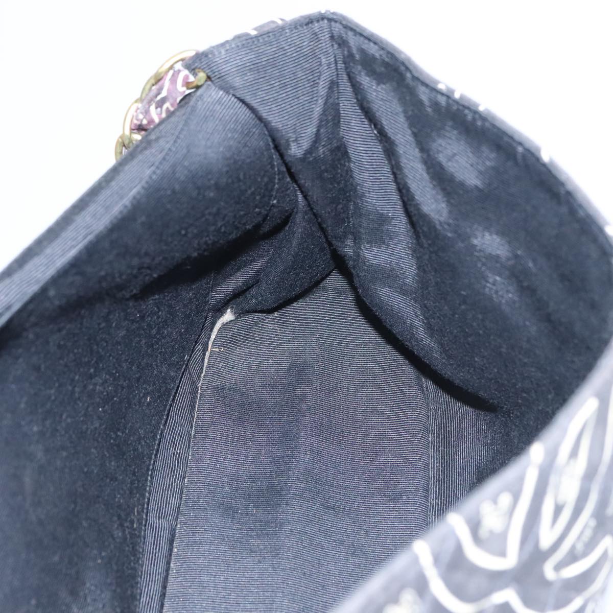 CHANEL Matelasse Chain Bandana Shoulder Bag Canvas Black CC 106419