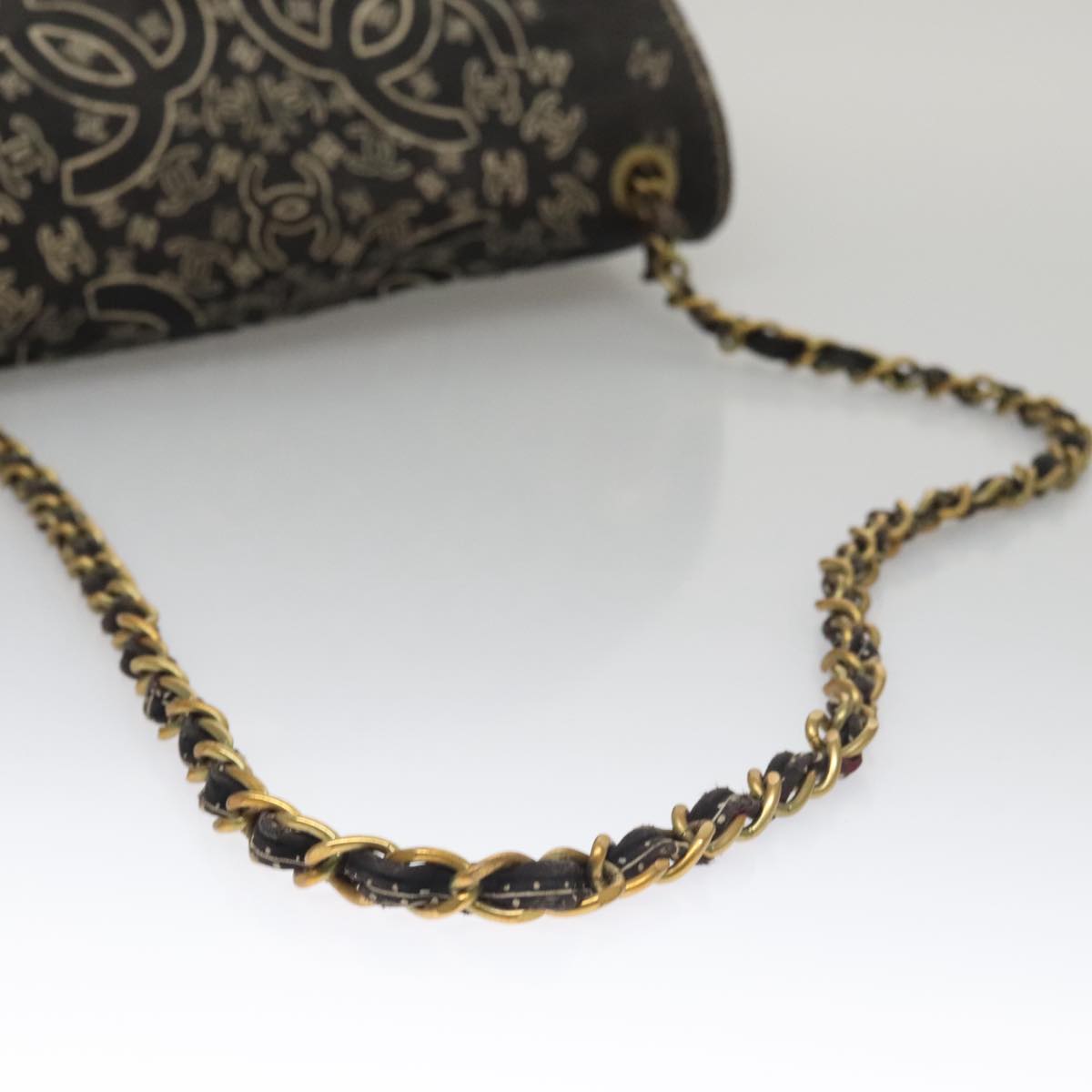 CHANEL Matelasse Chain Bandana Shoulder Bag Canvas Black CC 106419