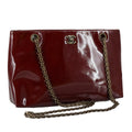 CHANEL Chain Shoulder Bag Patent leather Red CC 106421