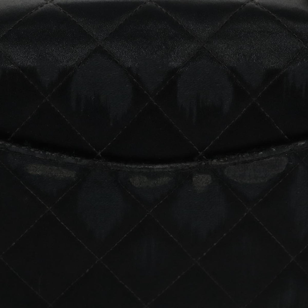 CHANEL Matelasse Chain Shoulder Bag Satin Black CC 106429