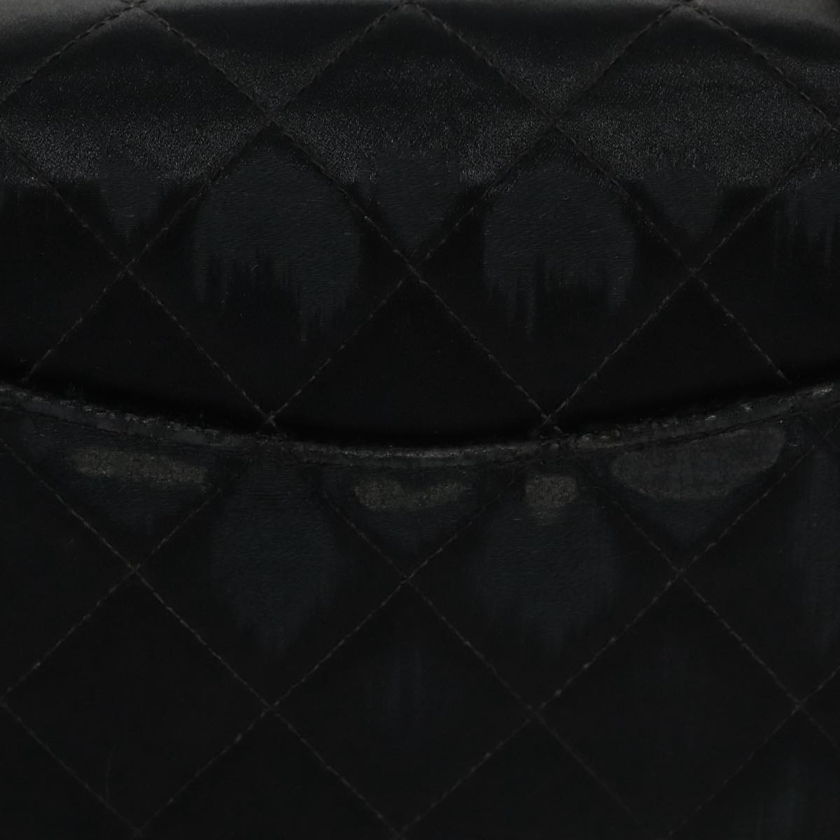 CHANEL Matelasse Chain Shoulder Bag Satin Black CC 106429