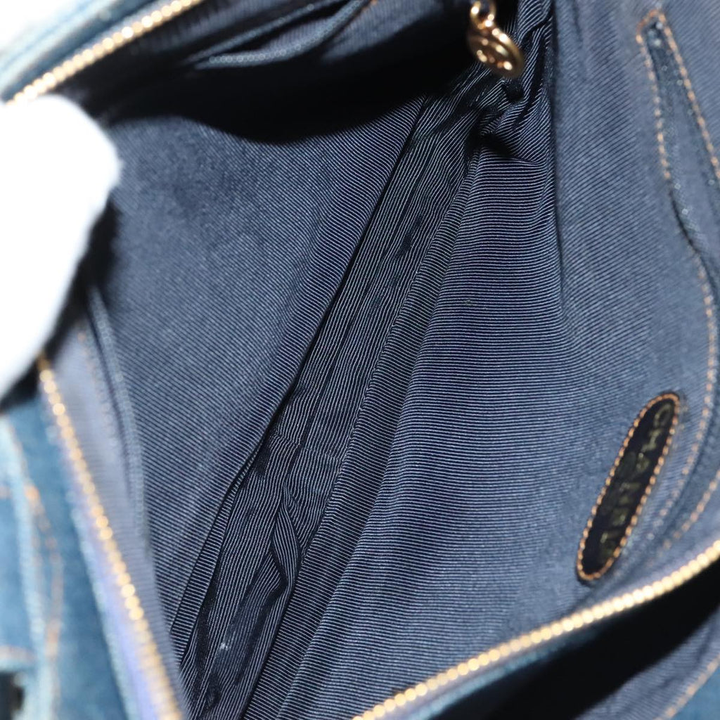 CHANEL Matelasse Shoulder Bag Denim Blue CC 106434A