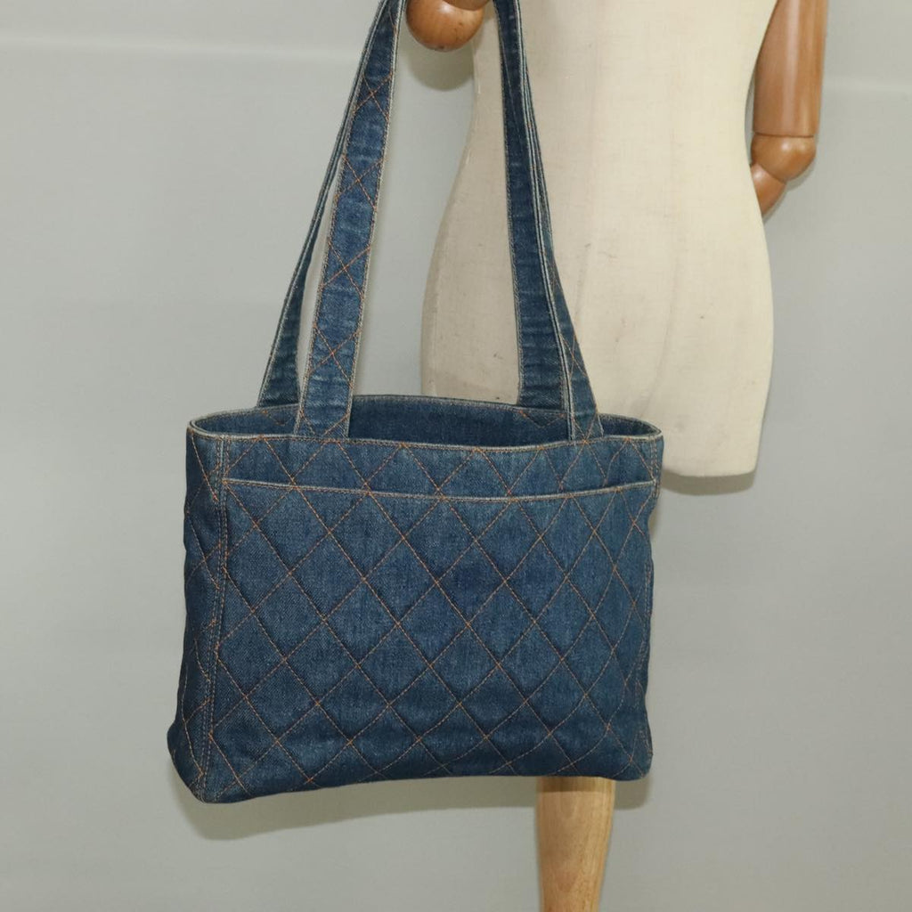 CHANEL Matelasse Shoulder Bag Denim Blue CC 106434A