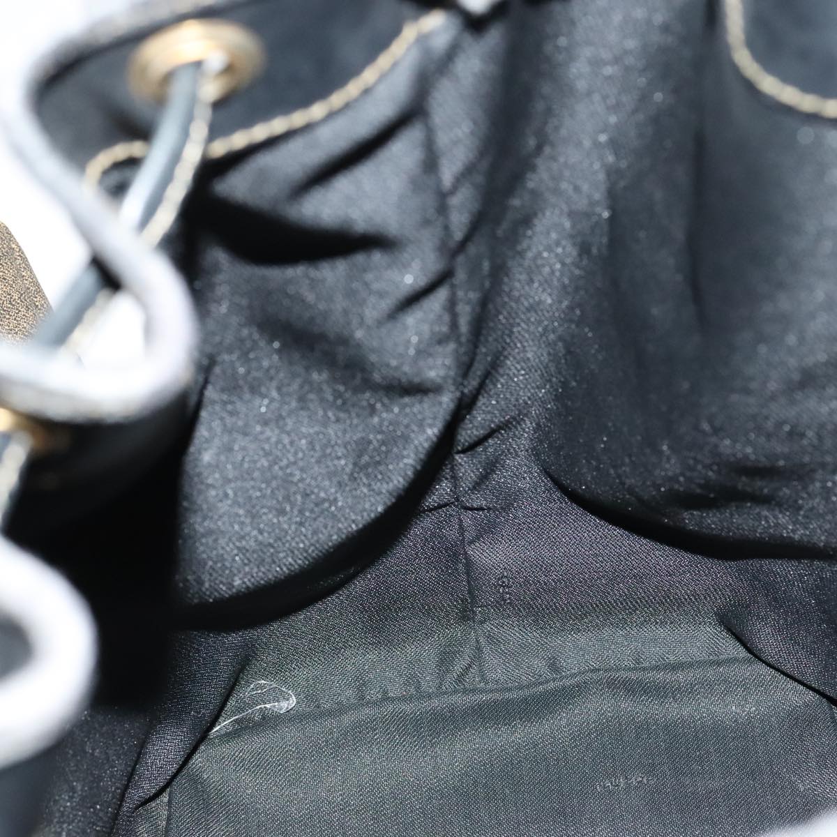 FENDI Pecan Canvas Shoulder Bag Brown Black Gold 106468
