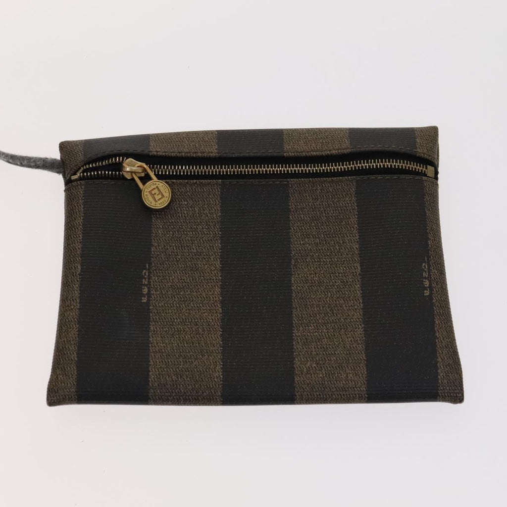 FENDI Pecan Canvas Shoulder Bag Brown Black Gold 106468