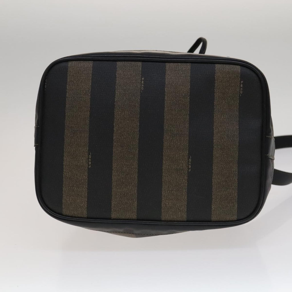 FENDI Pecan Canvas Shoulder Bag Brown Black Gold 106468