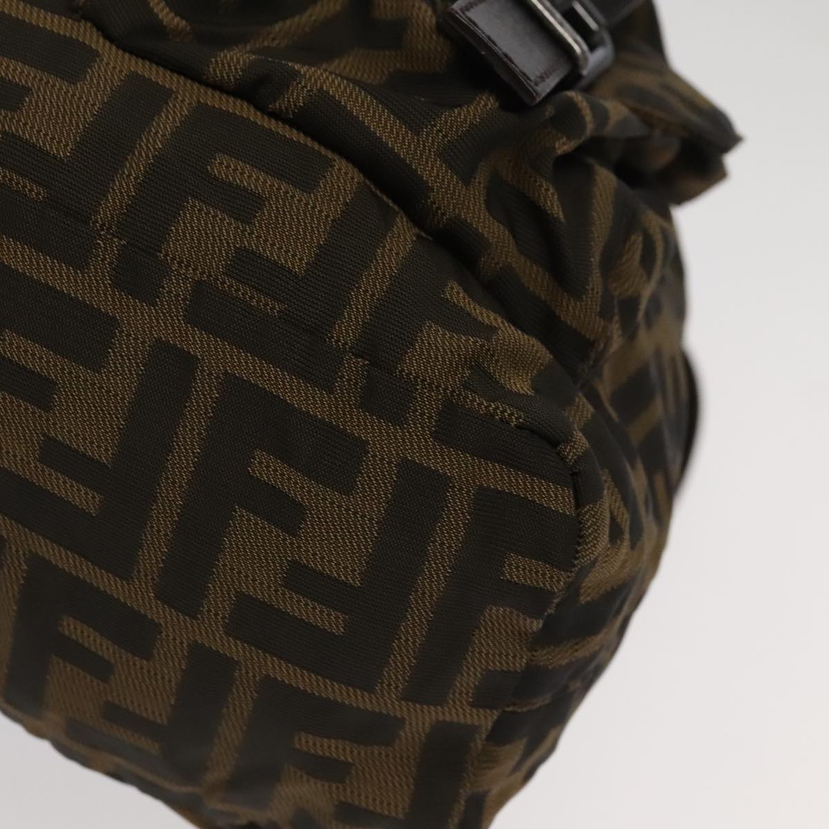 FENDI Zucca Canvas Backpack Brown Black Gold 106544