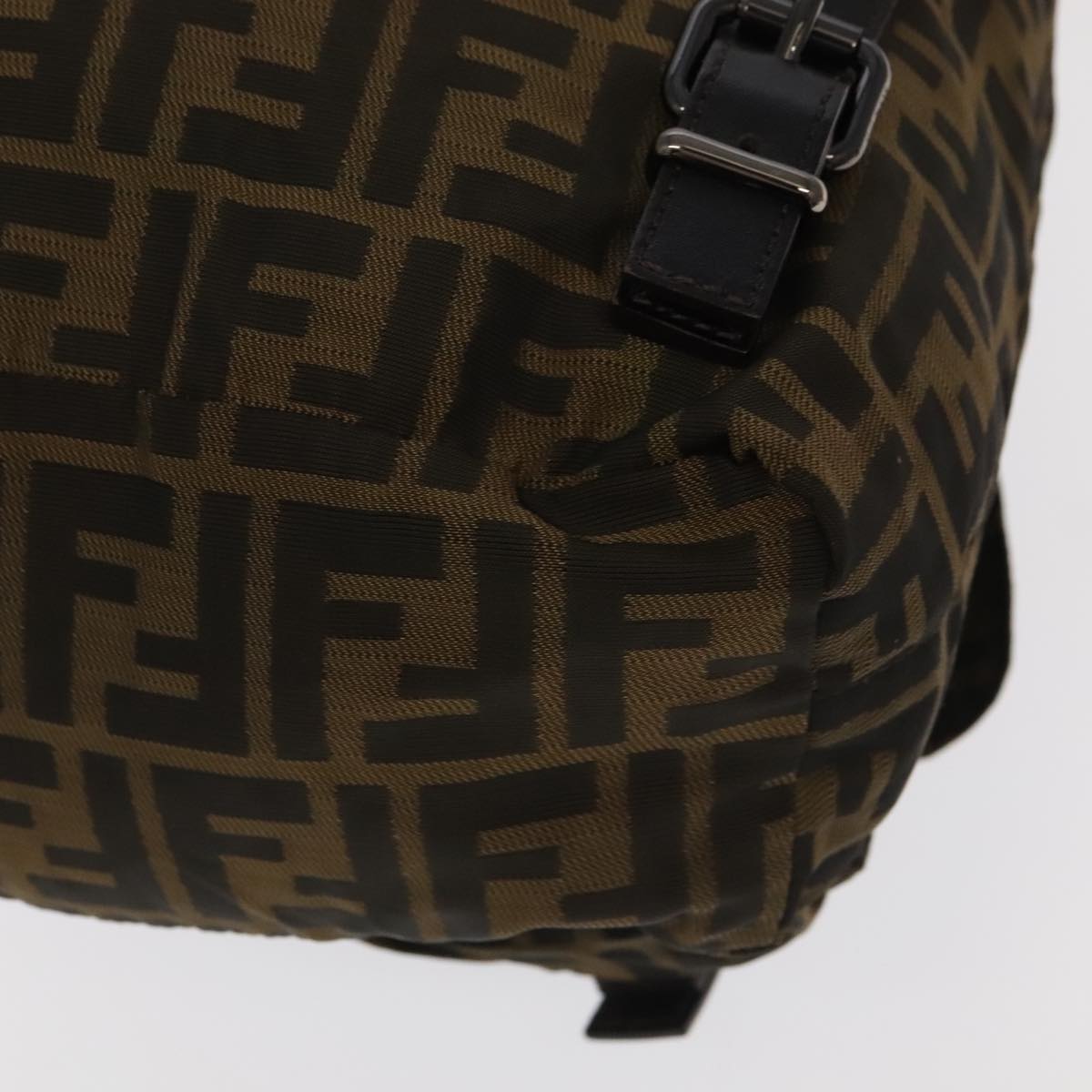 FENDI Zucca Canvas Backpack Brown Black Gold 106544