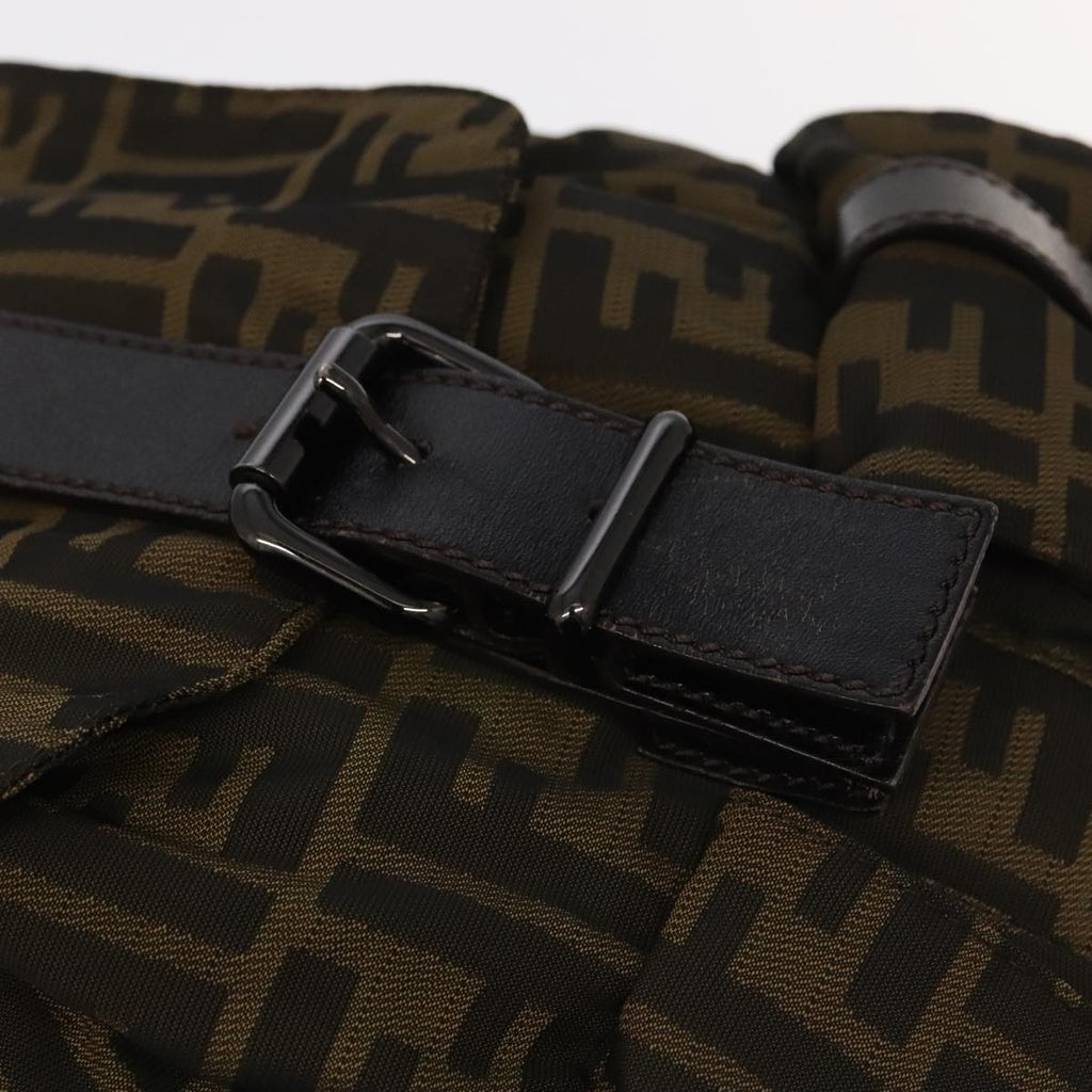 FENDI Zucca Canvas Backpack Brown Black Gold 106544