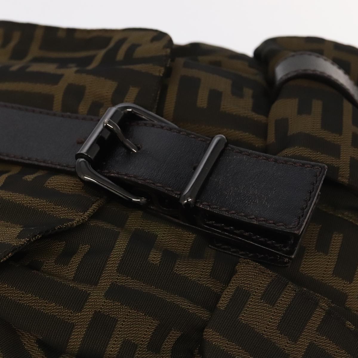 FENDI Zucca Canvas Backpack Brown Black Gold 106544