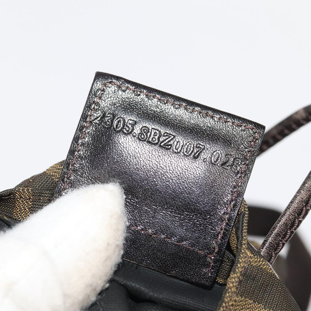 FENDI Zucca Canvas Backpack Brown Black Gold 106544
