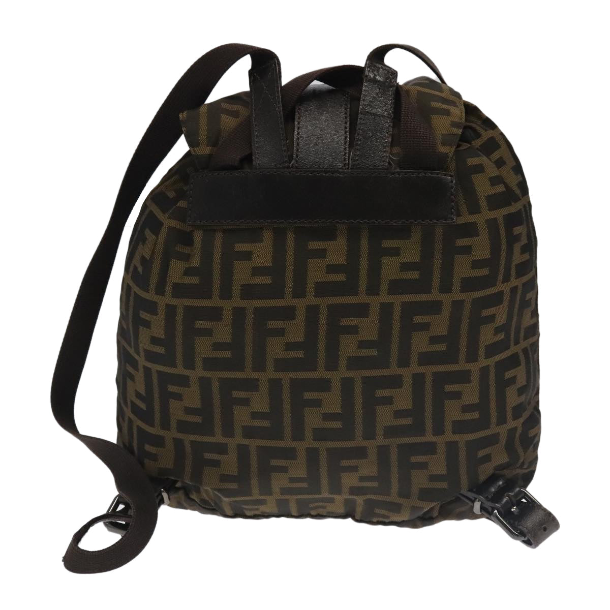 FENDI Zucca Canvas Backpack Brown Black Gold 106544