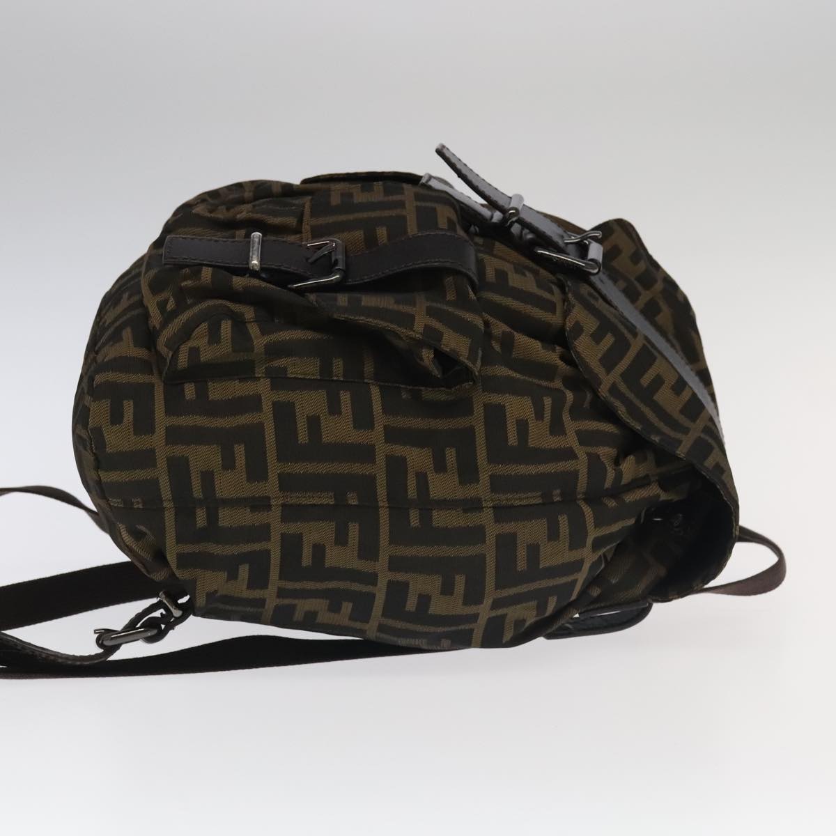 FENDI Zucca Canvas Backpack Brown Black Gold 106544