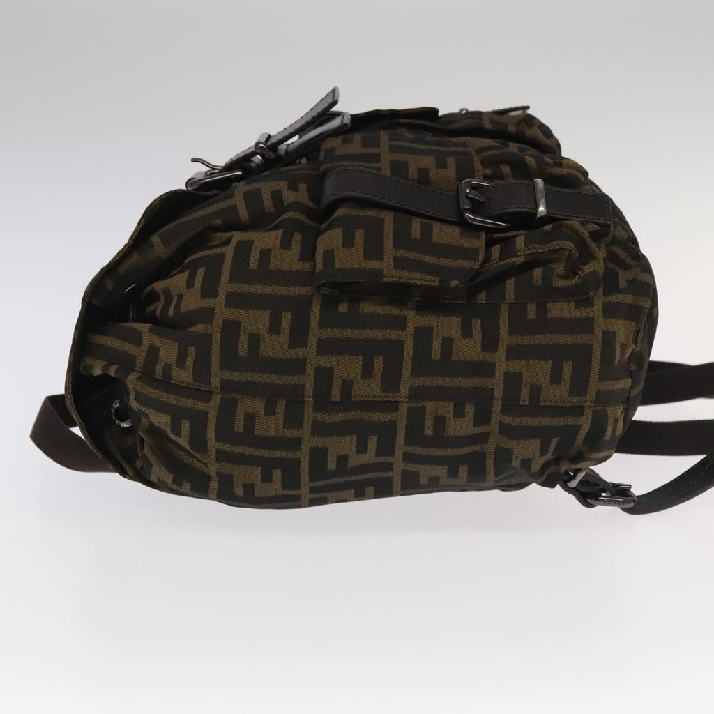 FENDI Zucca Canvas Backpack Brown Black Gold 106544