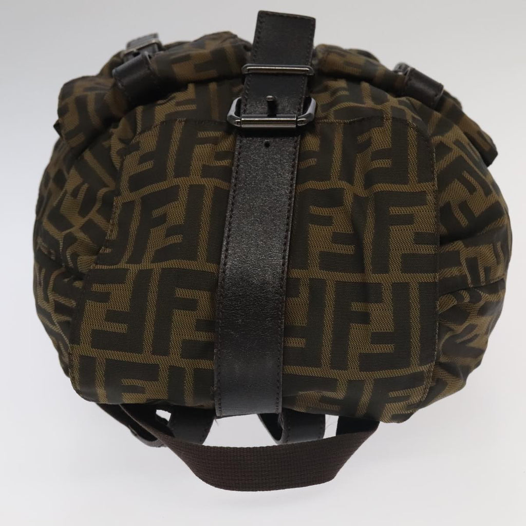 FENDI Zucca Canvas Backpack Brown Black Gold 106544