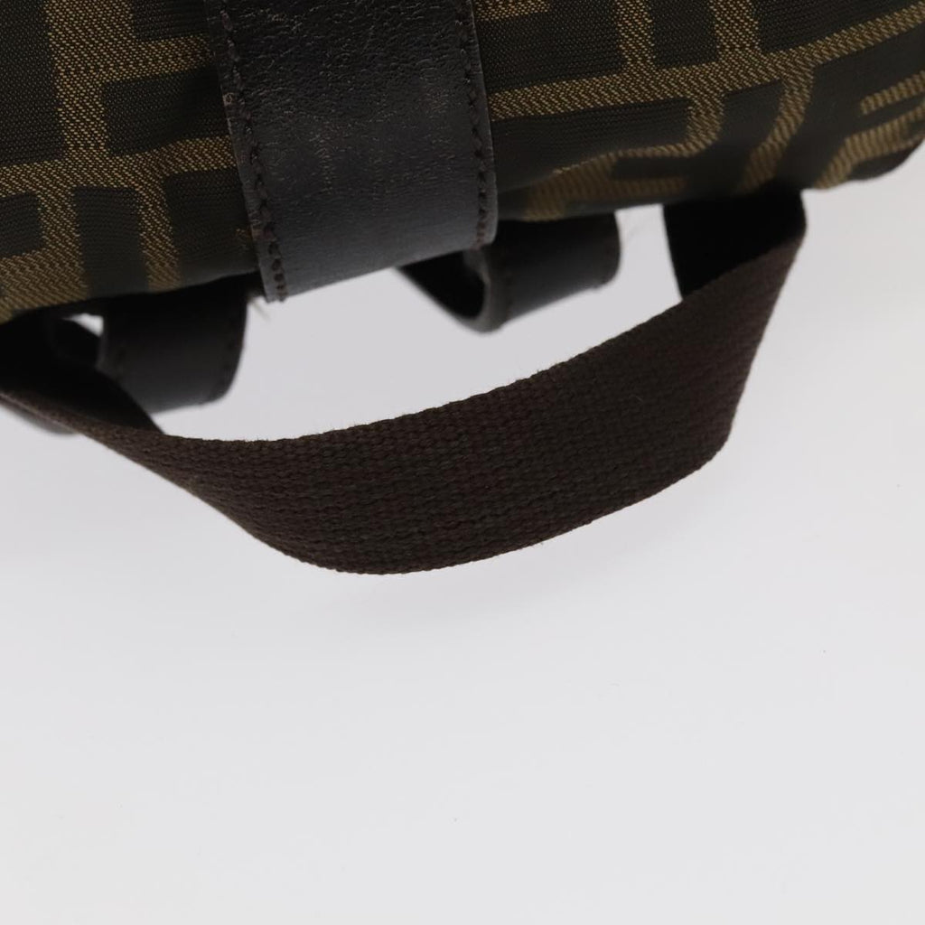 FENDI Zucca Canvas Backpack Brown Black Gold 106544