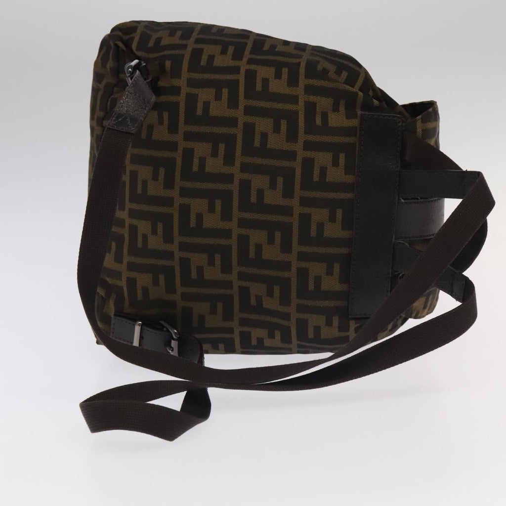 FENDI Zucca Canvas Backpack Brown Black Gold 106544