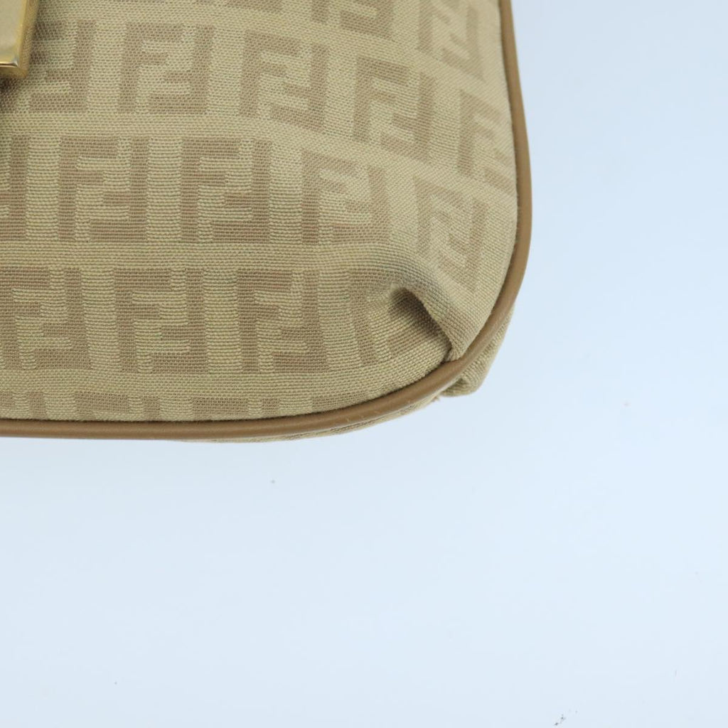 FENDI Zucchino Canvas Shoulder Bag Beige 106561