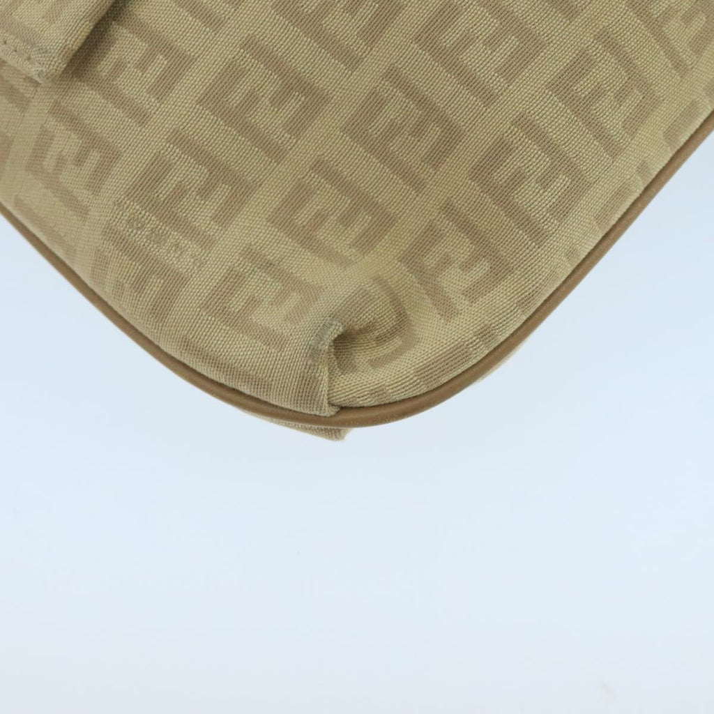 FENDI Zucchino Canvas Shoulder Bag Beige 106561