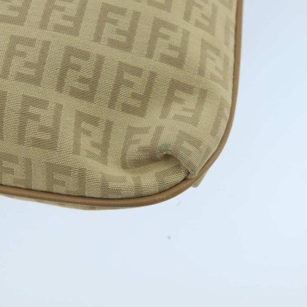 FENDI Zucchino Canvas Shoulder Bag Beige 106561