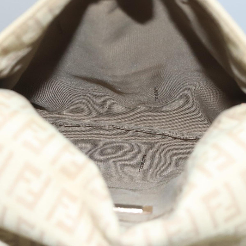FENDI Zucchino Canvas Shoulder Bag Beige 106561